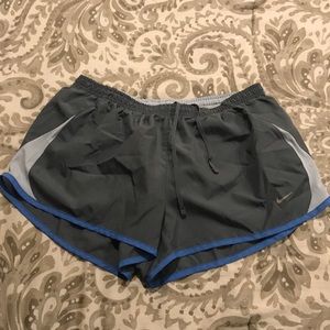 Large Nike- Grey and Blue Running Shorts